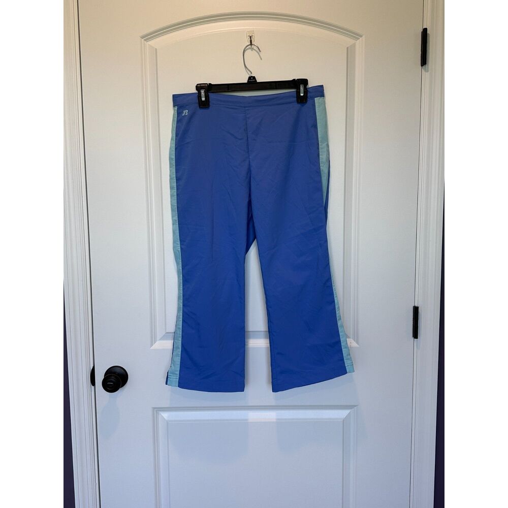 Russell Athletic Track Pants Cropped Blue with Side Stripe Size Medium